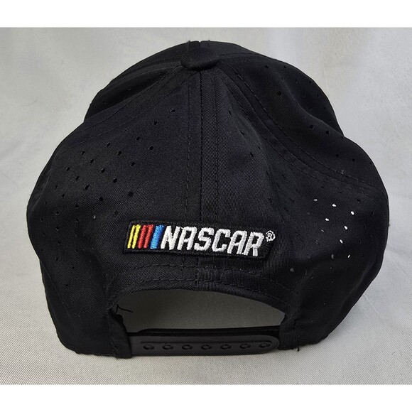 NASCAR Hat Cap Snap Back Black Perforated Vent Mens Racing Motorsport Snapback - Picture 5 of 8